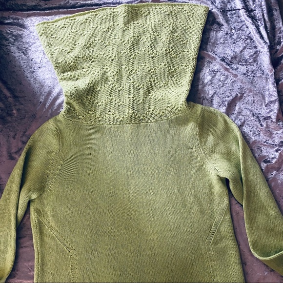 Chico's Pastel Green Cowl Neck Oversized Sweater - Picture 8 of 16